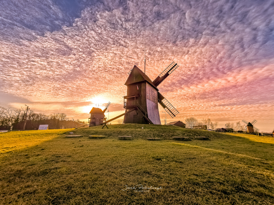 Osieczna wiatraki sunset