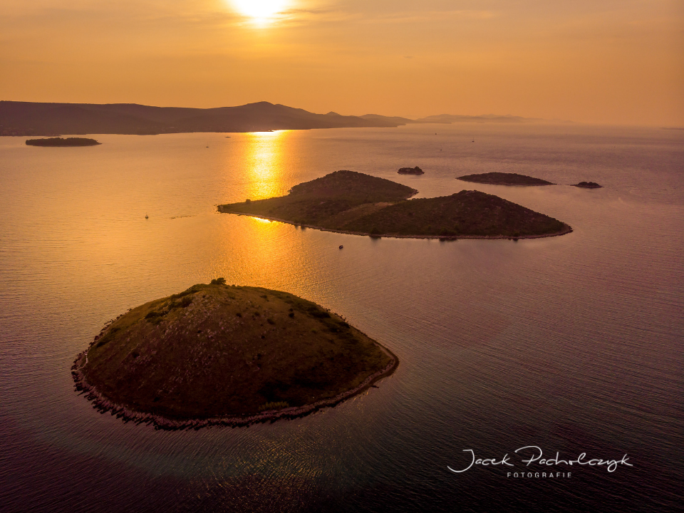 Galešnjak Wyspą Miłości Turanj Zadar Chorwacja sunset