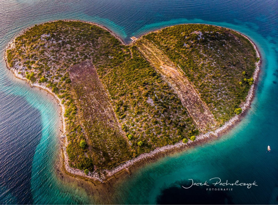 Galešnjak Wyspą Miłości Turanj Zadar Chorwacja z bliska